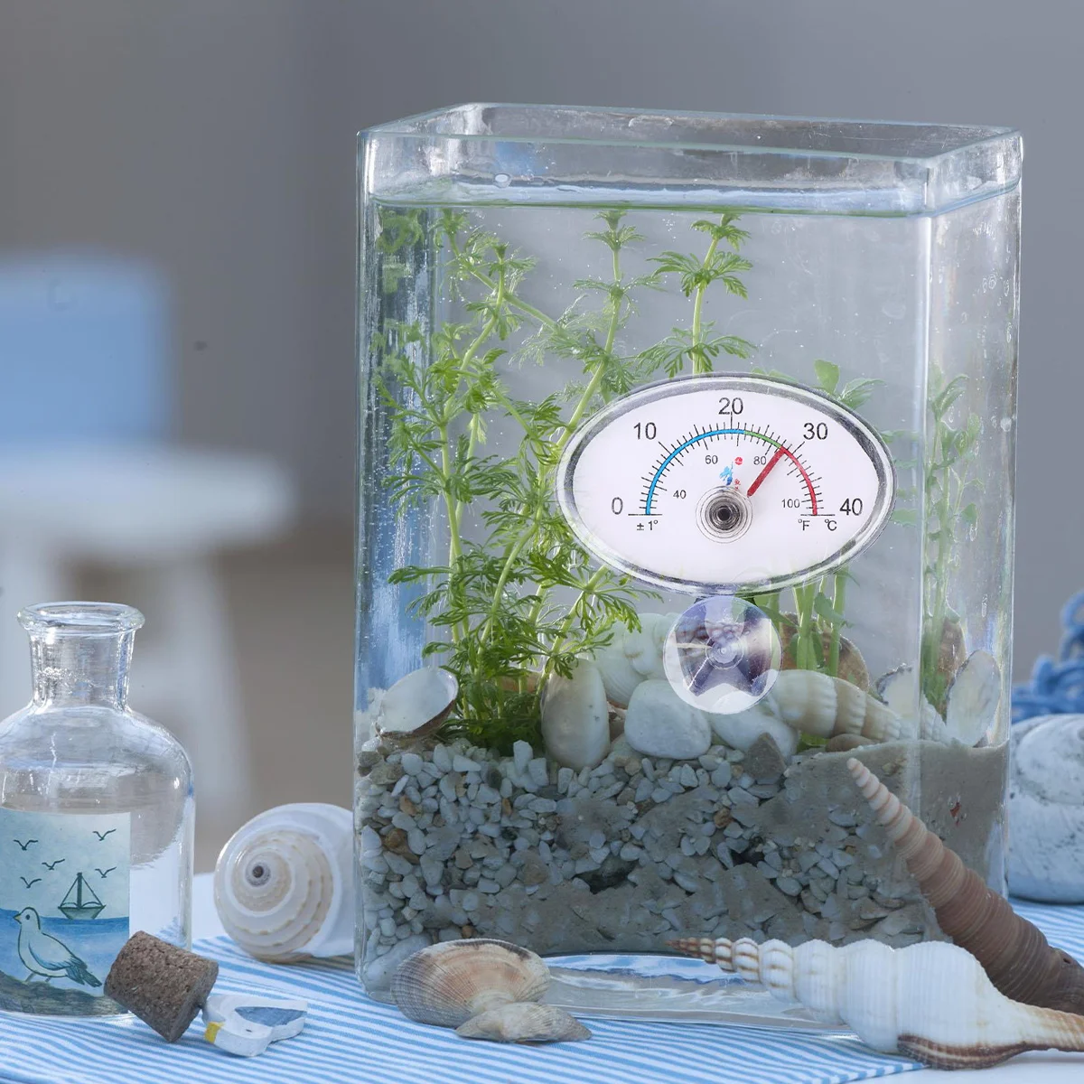 

4Pcs Aquarium Water Thermometer Durable Patch Thermometer Fish Tank Accessories Powerful Suction Cup High Precision Temperature