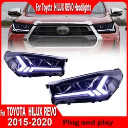 LED Headlights For Toyota HILUX REVO 2015-2020 Lexus style LED Head Lamp Upgrade DRL Dynamic Signal Lamp Front light Assembly