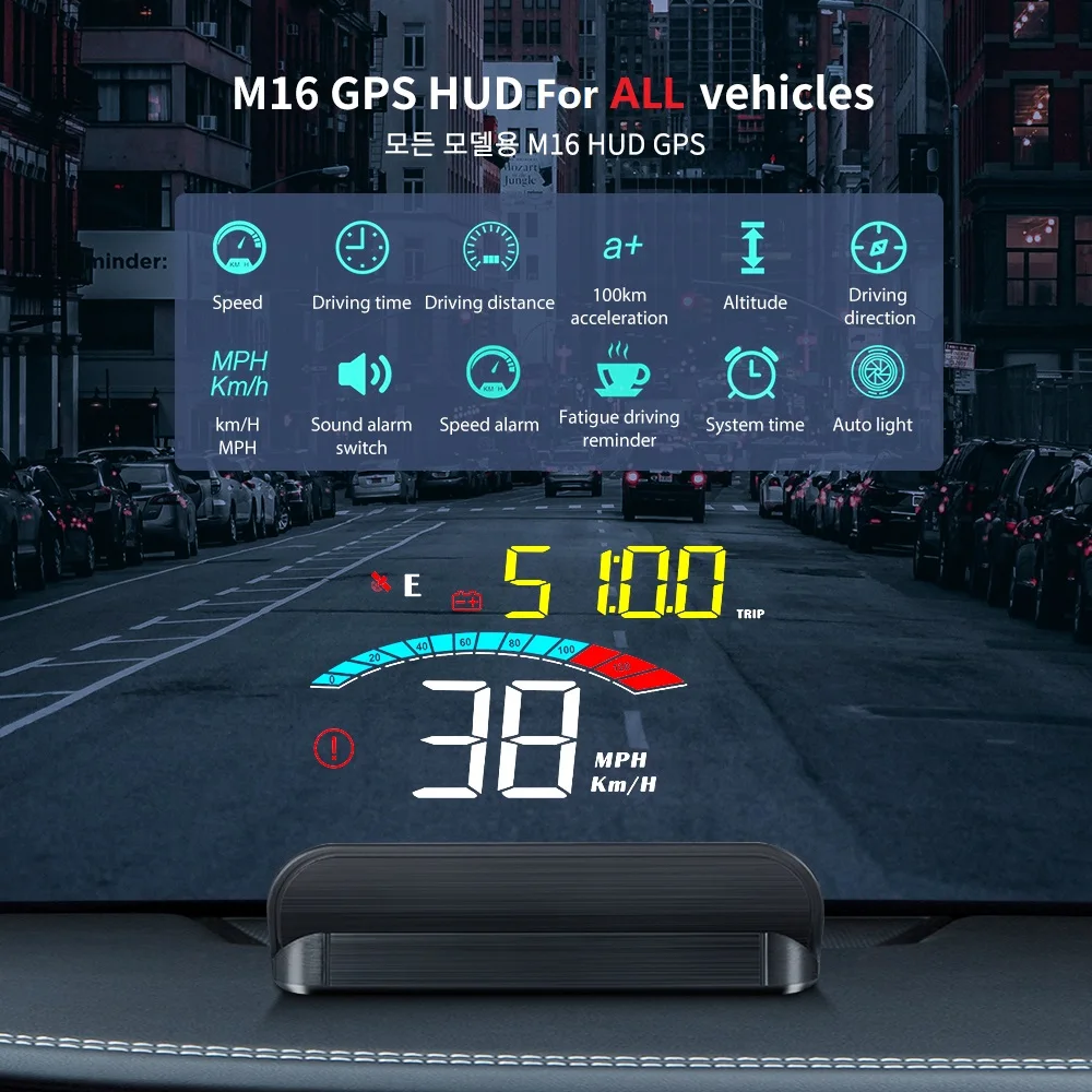 

For All Car HUD GPS Car Head Up Display Digital Digital Speedometer Speeding Voltage Alarm System Car Electronics Accessories