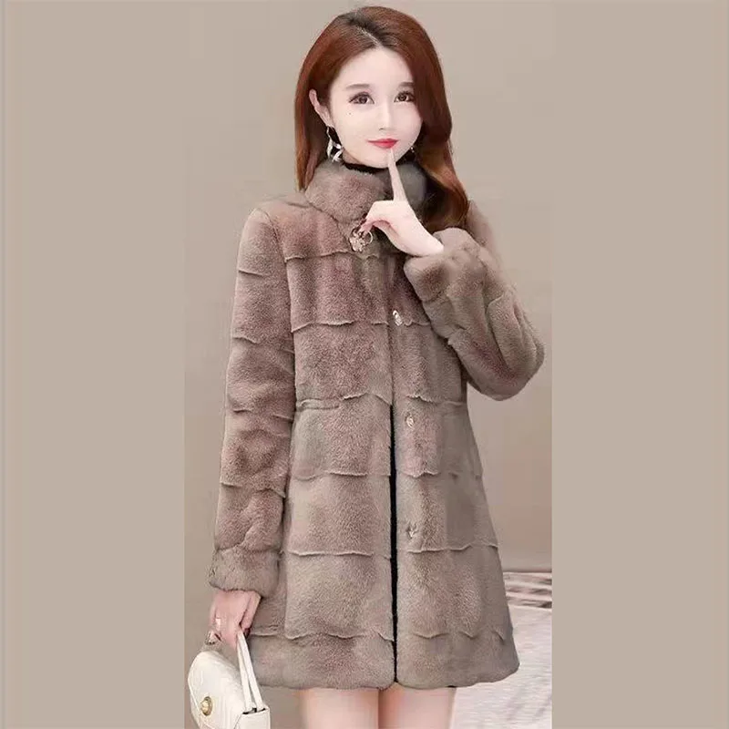 Herbst Winter Frauen Kunst pelz Mantel neue mittellange Imitation Nerz Mantel große lose lose weiche bequeme Pelz jacke