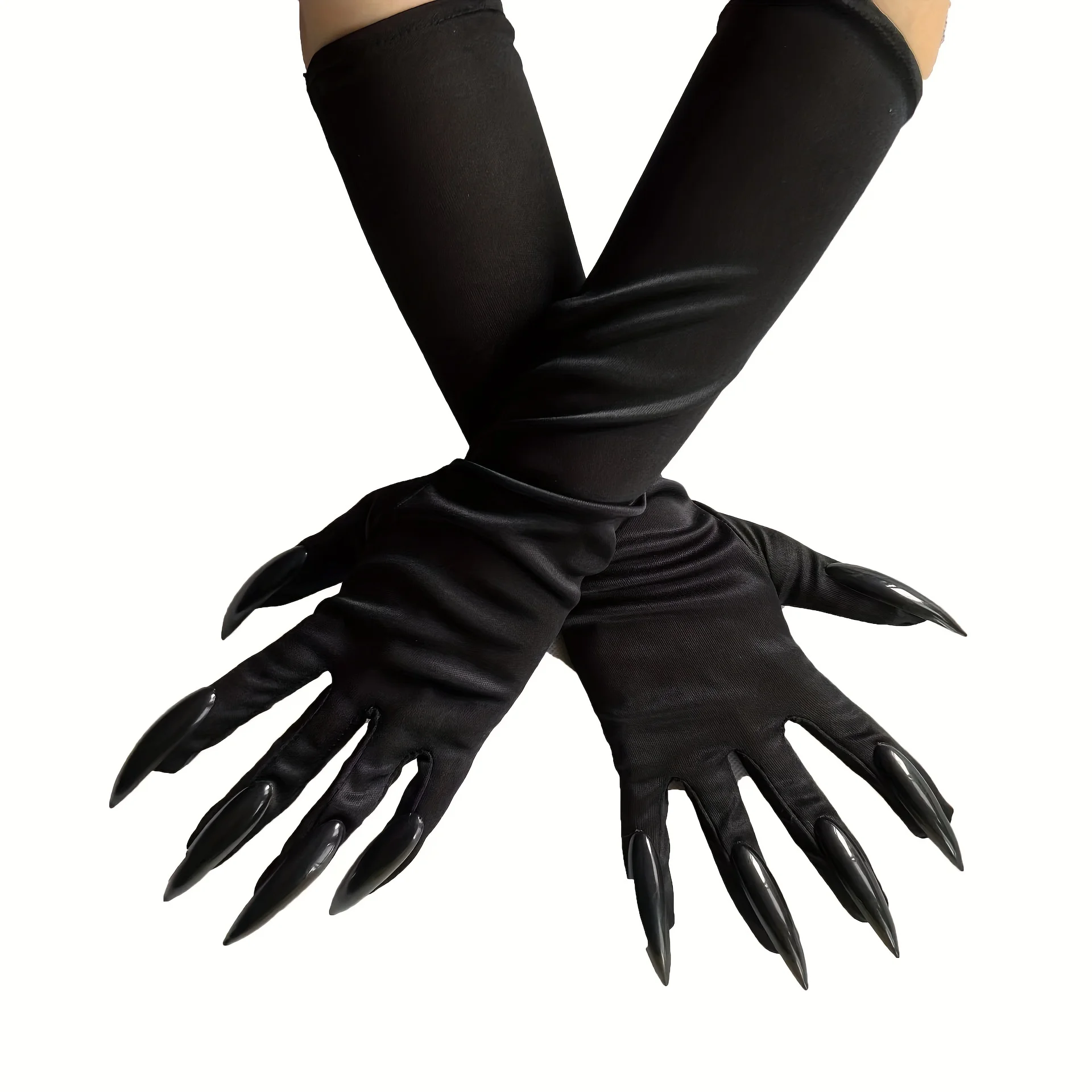 

Long Gloves With Ghost Claws Halloween Party Decorative Accessories Cosplay Dress Up, Devil, Dark Theme,costume