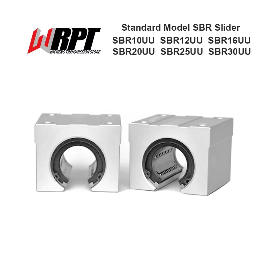 Standard Linear Sliding Bearing Aluminum Block SBR10UU SBR12UU SBR16UU SBR20UU SBR25UU SBR30UU Linear Guide Rail CNC Parts