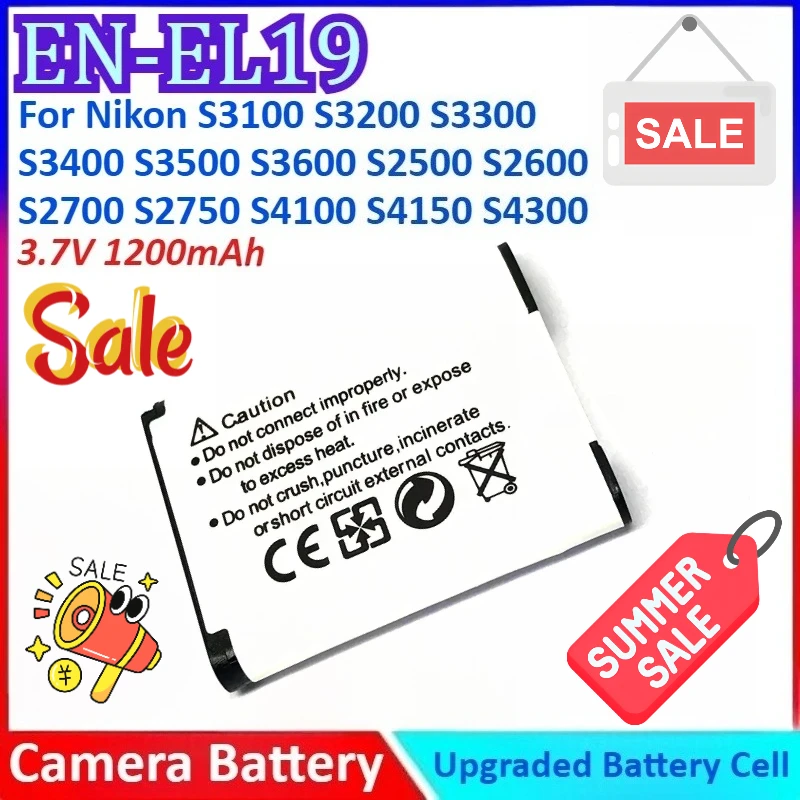 

1200mAh 3.7V EN-EL19 Camera Battery+Charger for Nikon S3100 S3200 S3300 S3400 S3500 S3600 S2500 S2600 S2700 S2750 S4100 S4150