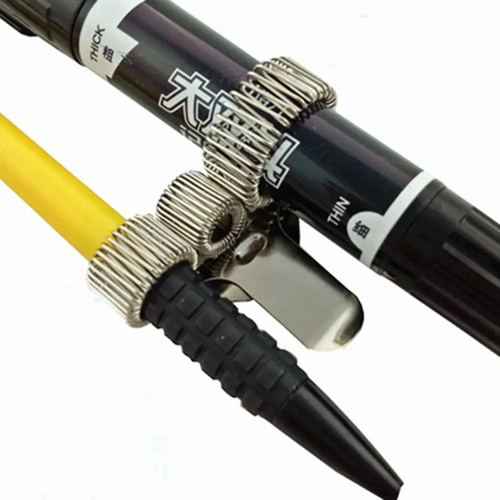 1PC Office Supplies Convenient Portable Notebook Metal Pen Clips Elastic Loop Spring Pen Holder