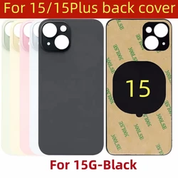 back cover glass For Iphone 15 Plus 15 Big Hole Back Battery Cover Rear Panel Housing Case Repair Parts