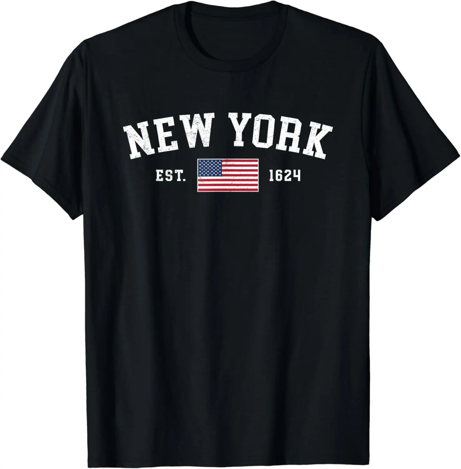 

New York July 4th Souvenir US Flag Retro Throwback Mens T-Shirt