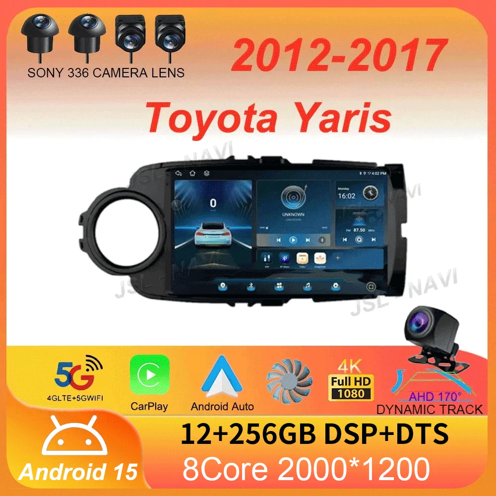 

Car Radio Android 15 Carplay For Toyota Yaris 2012 2013 2014 2015 2016 2017 Navigation GPS Multimedia Player stereo wifi BT Auto