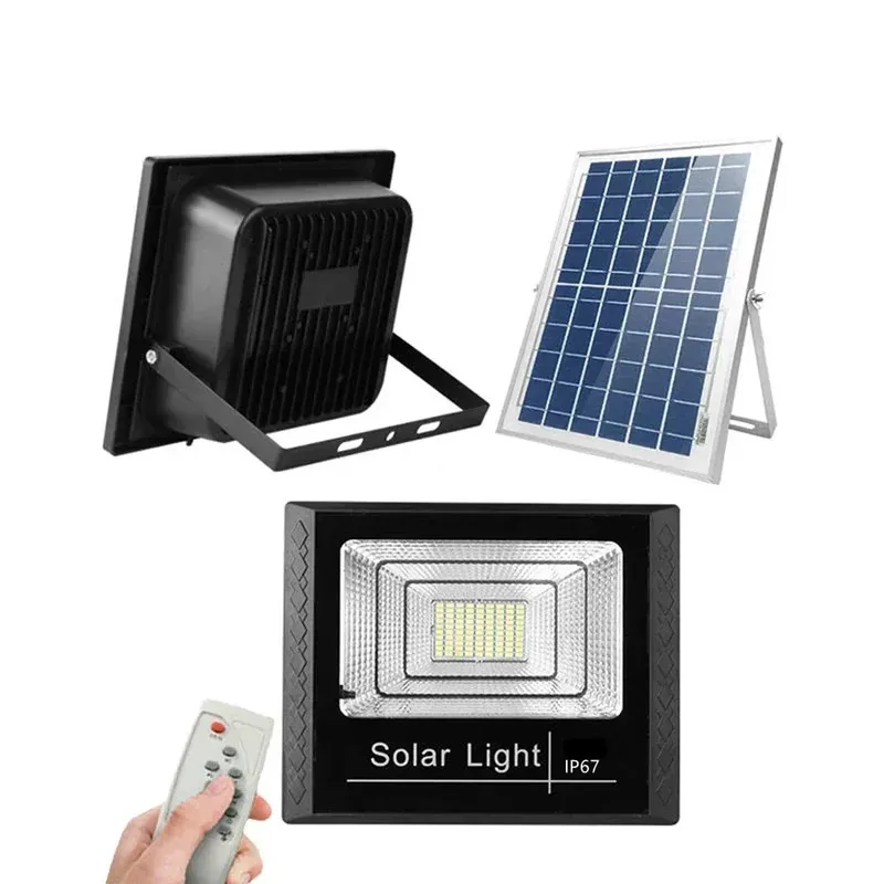 50W Solar Lamps Outdoor Lighting Flood Lights with Remote Control Rural Street Lamps Super Bright Waterproof IP67 Wall Lamp
