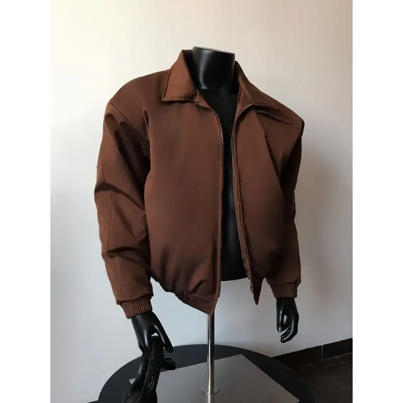 

2025 Spring Autumn Jacket Men American Vintage Casual Turn Down Collar Bomber Pilot Style Workwear Fashion Unique Outerwear Tops