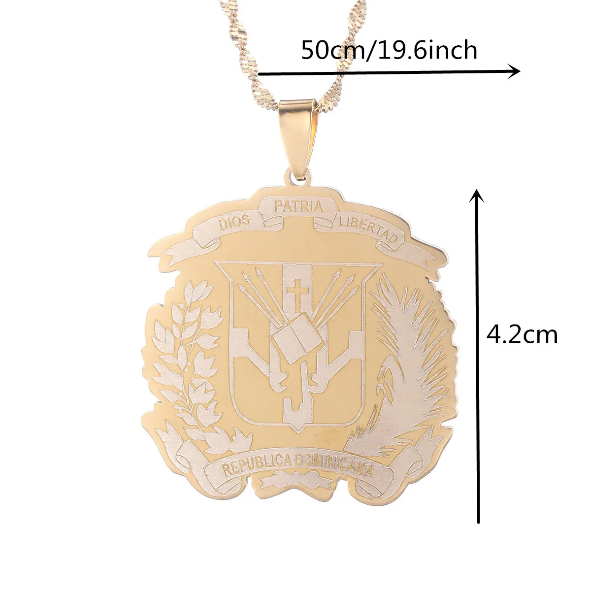 Stainless Steel The Dominican Republic Pendant Necklace for Women Jewelry