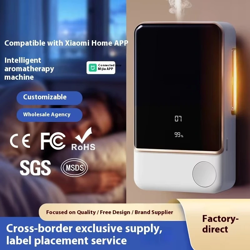 Connected Mijia APP Ultrasonic Aromatherapy Machine Intelligent Reed Diffuser Built-in Battery Low Noise Wall-Mounted ABS
