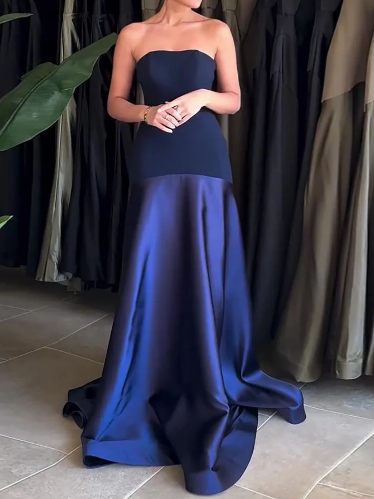فستان ماكسي بدون حمالات للنساء ، ملابس ضيقة للسيدات ، أنيق ومثير ، مرقع فاخر ، حفلة مسائية ، صيف ، شيك ، صيني #5
