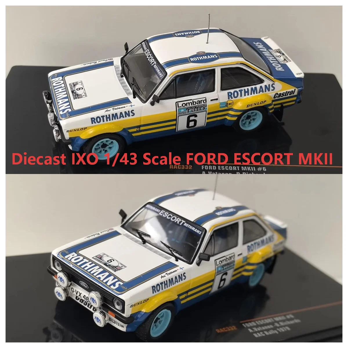 Diecast IXO 1/43 Scale FORD ESCORT MKII 1979 Ford Alloy Car Model Collectible Toy Gift Souvenir Display Ornament