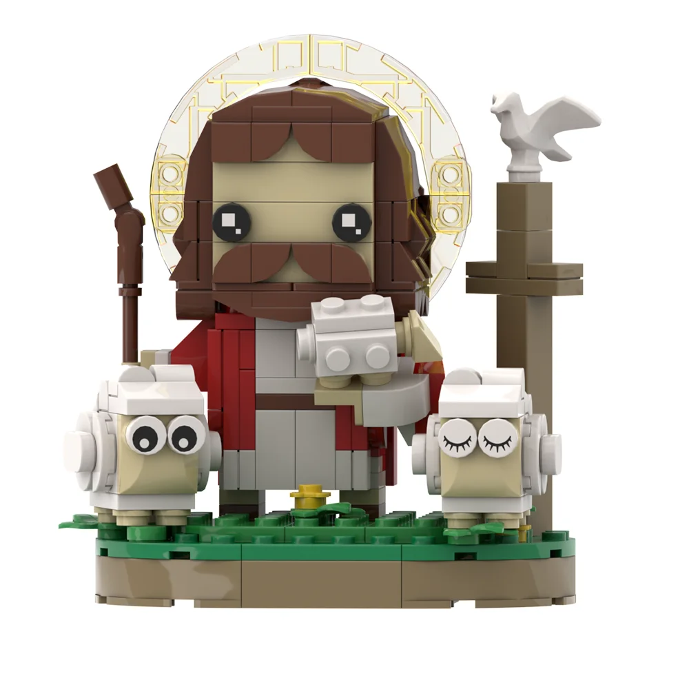 MOC Zoon van God Jesus Cross Bouwstenen Model Kerststal Creatieve Bakstenen Herder Jezus DIY Montage Speelgoed Kinderen Verjaardagscadeautjes