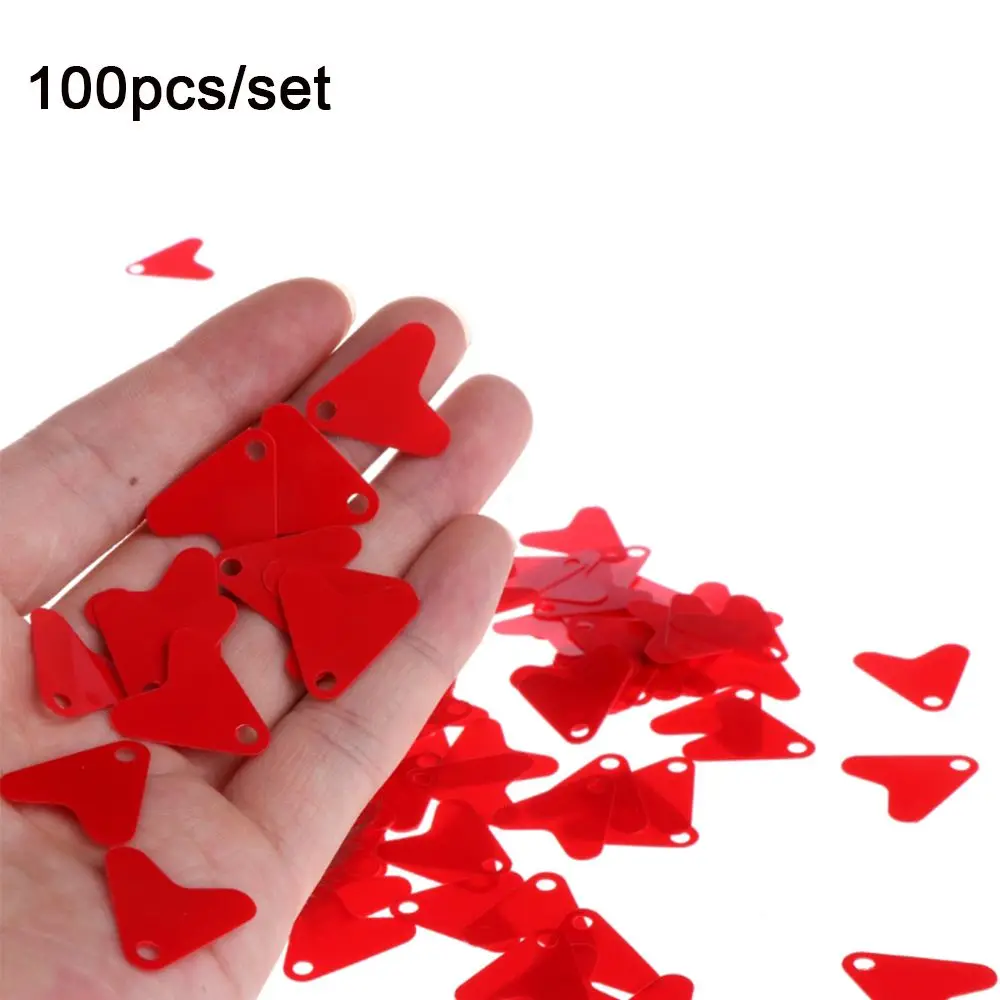 100pcs/lot Plastic Fishtail for Spinners Sequin Trout Spoon Fishing Lures Red Heart Sequins Attracting Fishes