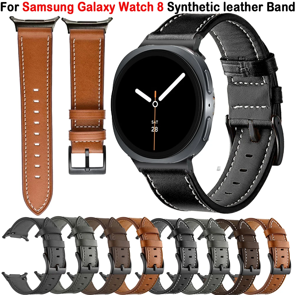 

Кожаный ремешок для Samsung Galaxy Watch 8, 44 мм, 40 мм, умные часы, браслет-браслет для Samsung Watch 8, классические аксессуары