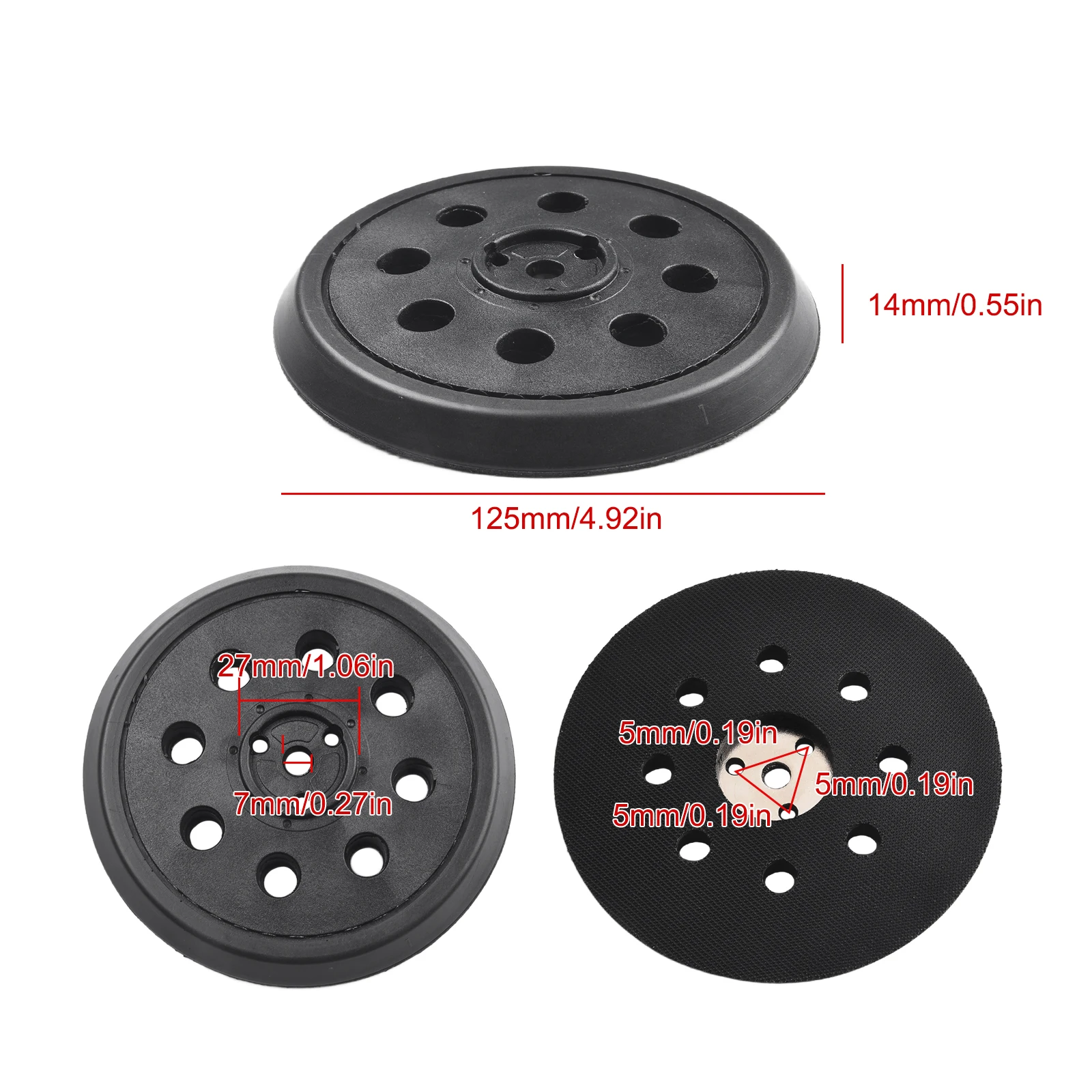 5 Inch Backing Pad For Bosch RS032 & RS031 Models 1295DP 1295DH 1295DVS 3107DVS Power Tools For Mechanic Replacement