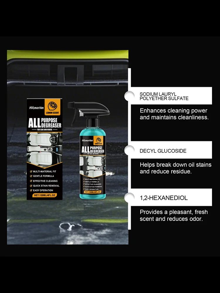 120ml Multi-purpose Oil Removing Agent For Car Interior Care, Restoration, Odor Removal, And Enhancement Of Interior Environment