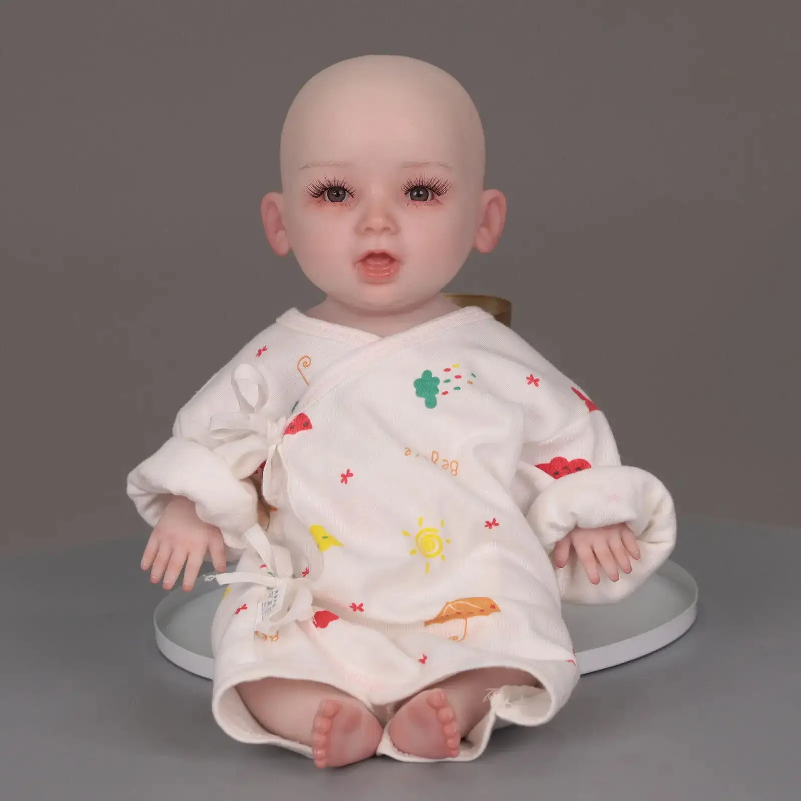 

Full Body Soft Silicone Reborn Baby 1.6kg 14 inch 37cm With Rooted Hair Girl Doll Lifelike Visible Veins Newborn