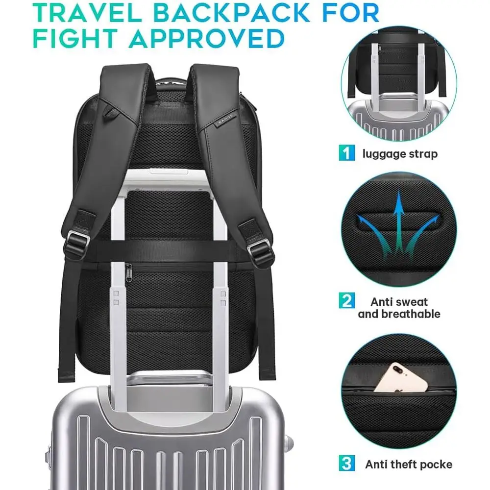 BusinLaptop Smart-Rucksack für 15,6-Zoll-Laptops, Pendler-Rucksack, Handgepäck für Männer und Frauen