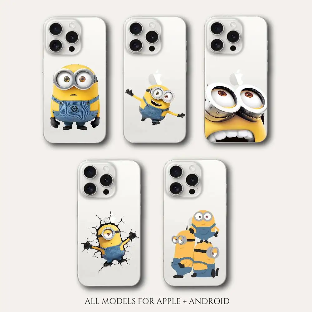 

M-Minions-S Phone Case For Iphone 16 15 11 13 14 Pro Max 7 8 Plus X Xr Xs Max Se2020 12mini Transparent Cover