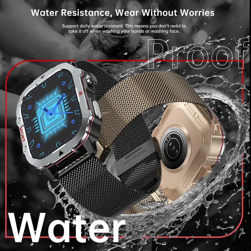 

New 2.19' Outdoor Smart Watches Waterproof Blue Tooth Call Smartwatch Women 250mAh Full Scene Motion Mode 7/24 Health Monitoring