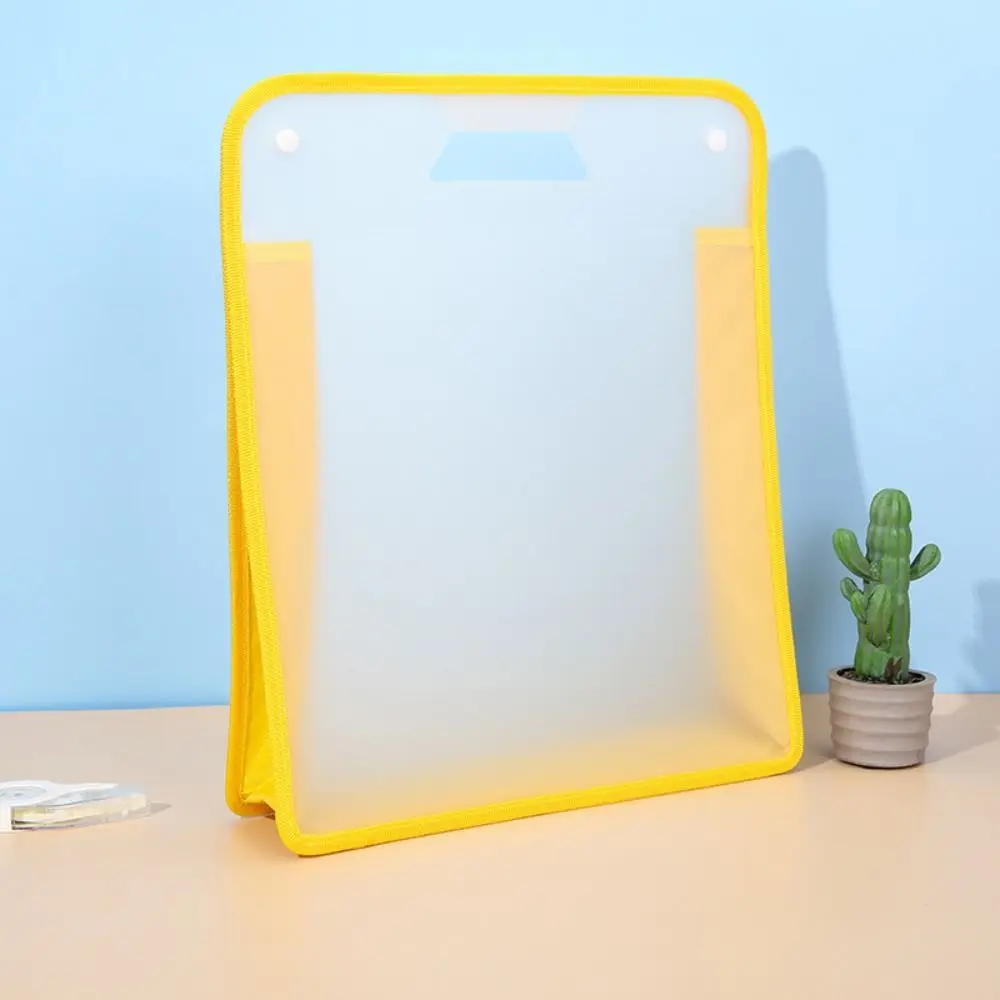 Carpeta de archivos transparente con mango impermeable, bolsa de almacenamiento de archivos A4 ligera para lijar documentos, bolsa de archivos expandible portátil para estudiantes