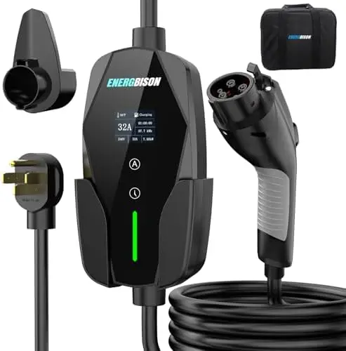 

Портативная домашняя зарядная станция для электромобилей уровня 2, 32А, 7кВт, с кабелем 25 футов, NEMA 14-50, для всех автомобилей J1772