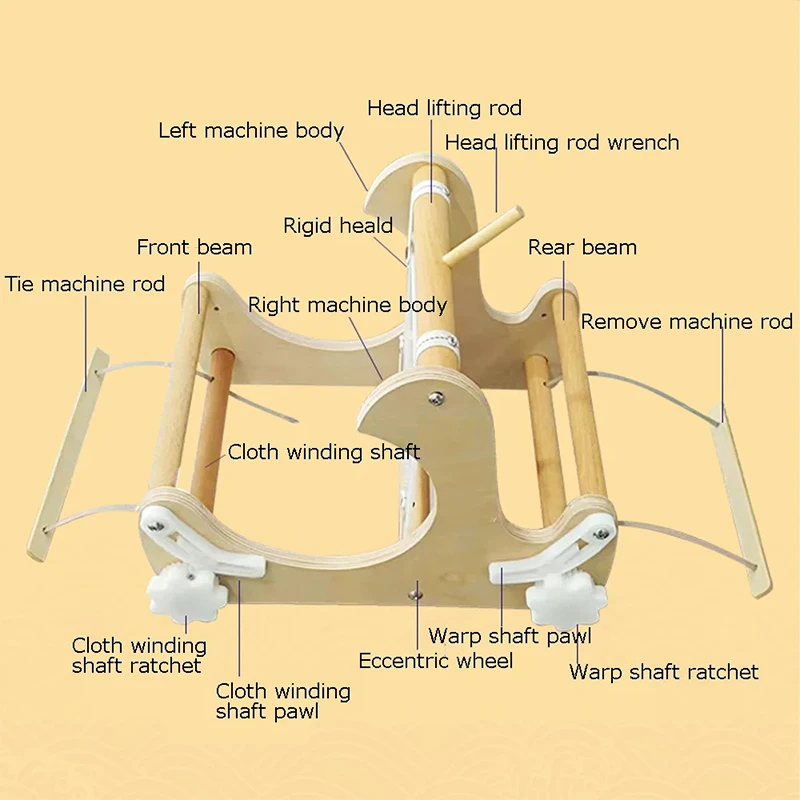 Solid Wood Mini Loom for DIY Hand Weaving Craft High Quality Birch Eco‑Friendly Durable Portable Handloom Creative Knitting Tool view 3