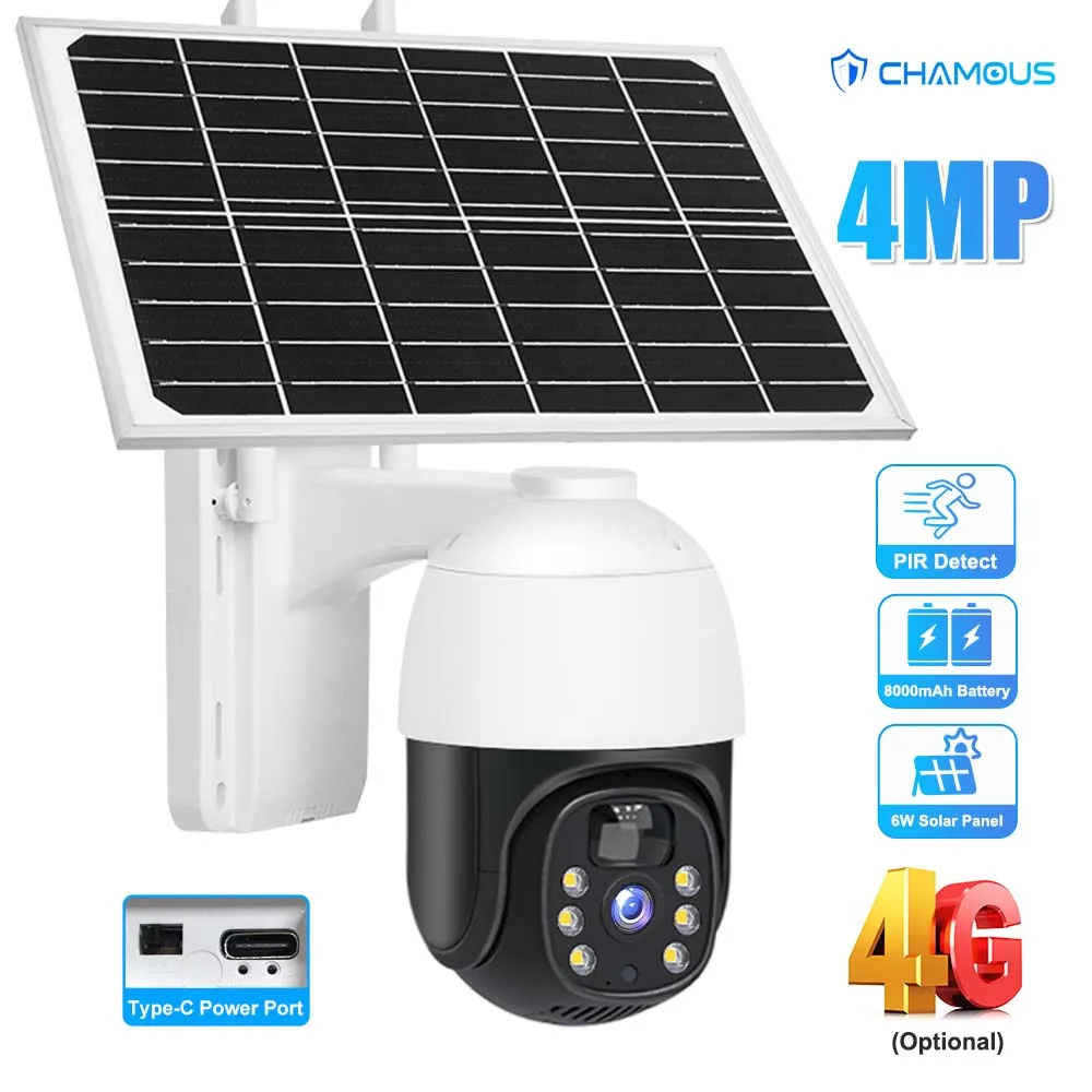 

4g Sim Card Solar Camera Outdoor 2k 4mp Wireless Wifi Solar Camera Ptz Auto Tracking 10x Digital Zoom Battery Cctv Security Cam