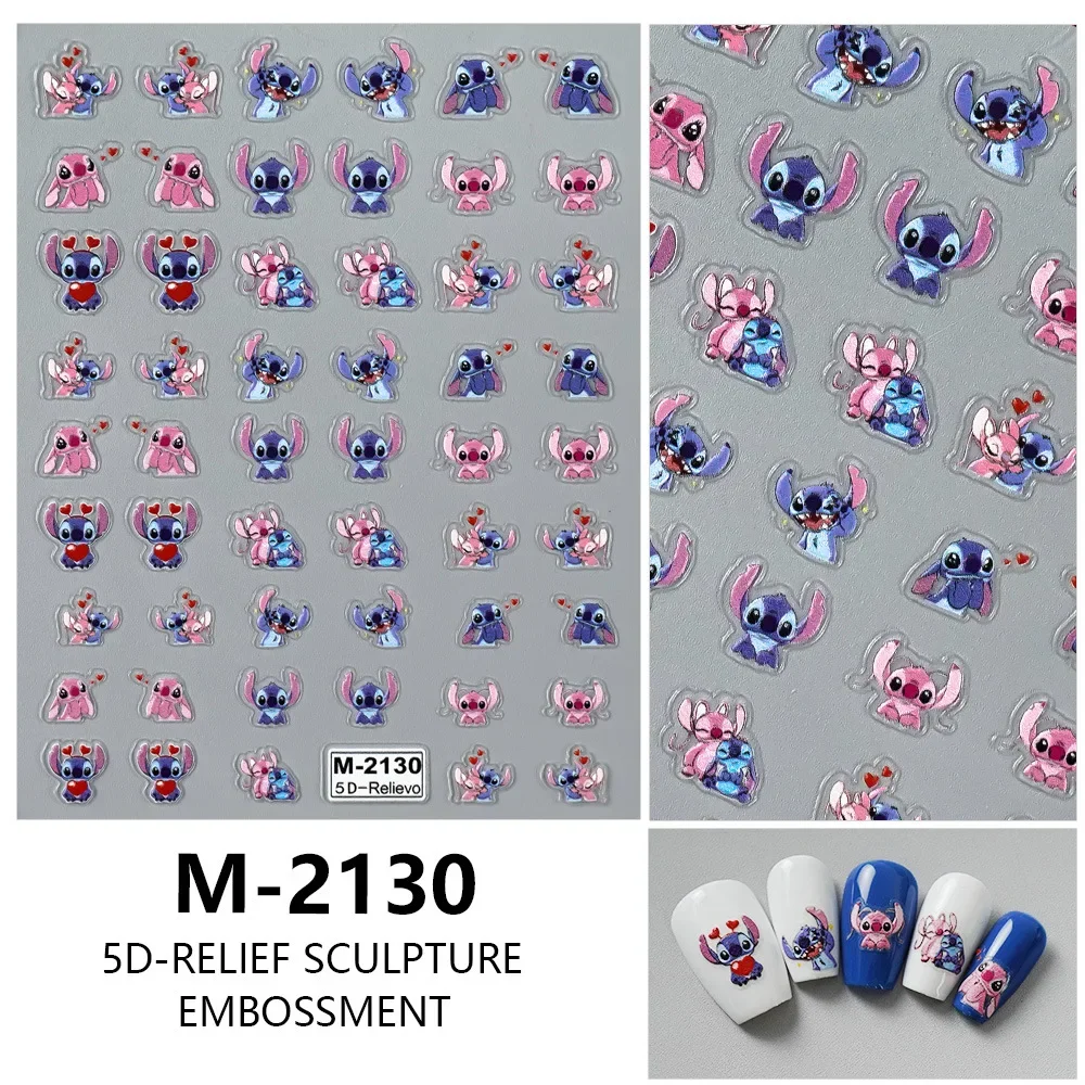 1pc/2pcs Disney stitch Stickers, cute cartoon nail art stickers, nail art decals, suitable for nail decoration，diy,decorations