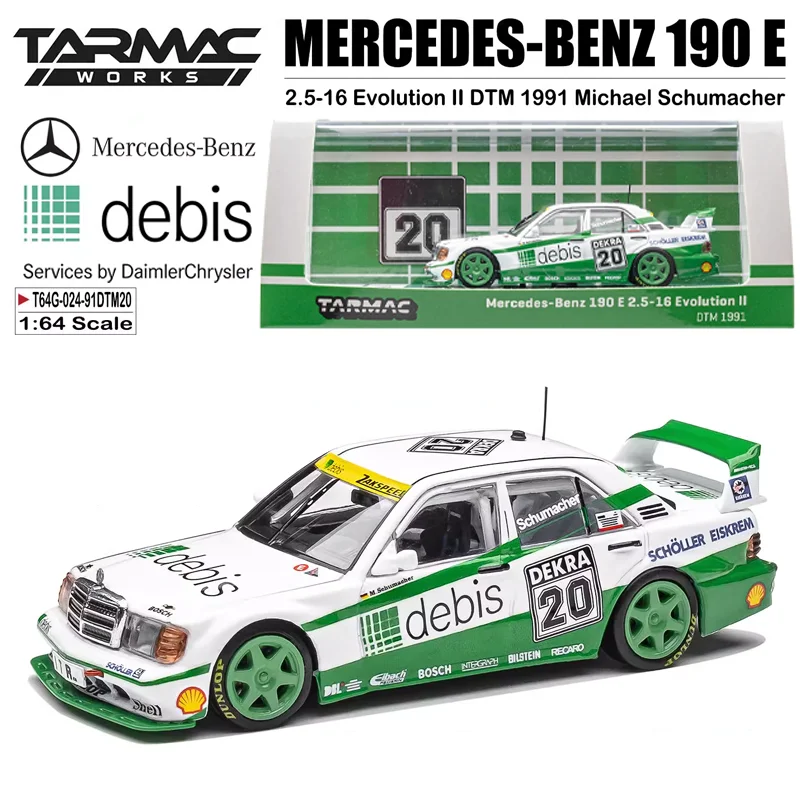 Asfalt Werkt 1/64 Mercedes Benz 190e 2.5-16 Evo Ii Legering Speelgoed Motorvoertuig Diecast Metalen Model Geschenken