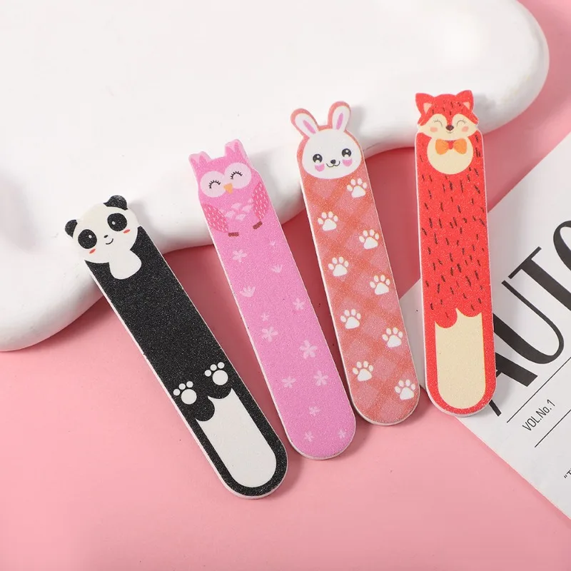 Animal Cartoon Little Monster Mini Portable Mini Nail File Single Sided Sponge Easy To Use Nail Rubbing Tool Accessories