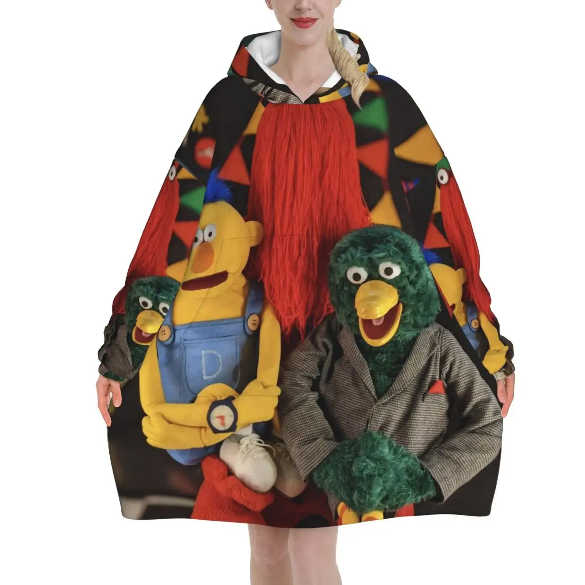 Don't Hug Me I'm Scared Wearable Blanket Hoodie Warm Cozy Large Blanket Sweatshirt Thick Fleece Hooded Blanket with Pocket