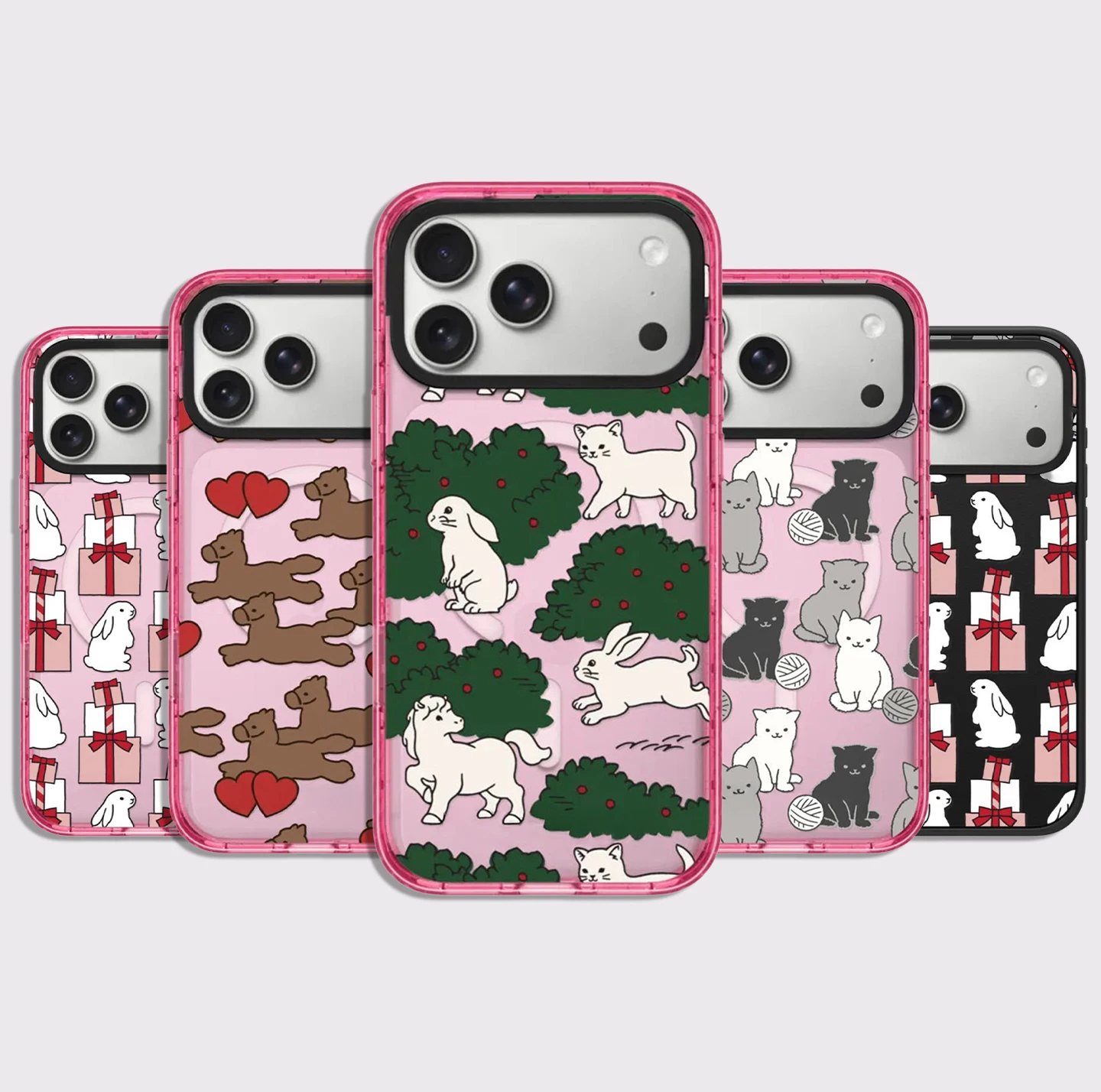 

Horse Kitten Rabbit Pink / Matte Phone Cover for IPhone 14 15 16 17 Pro Max Magnetic Case for IPhone 17Pro