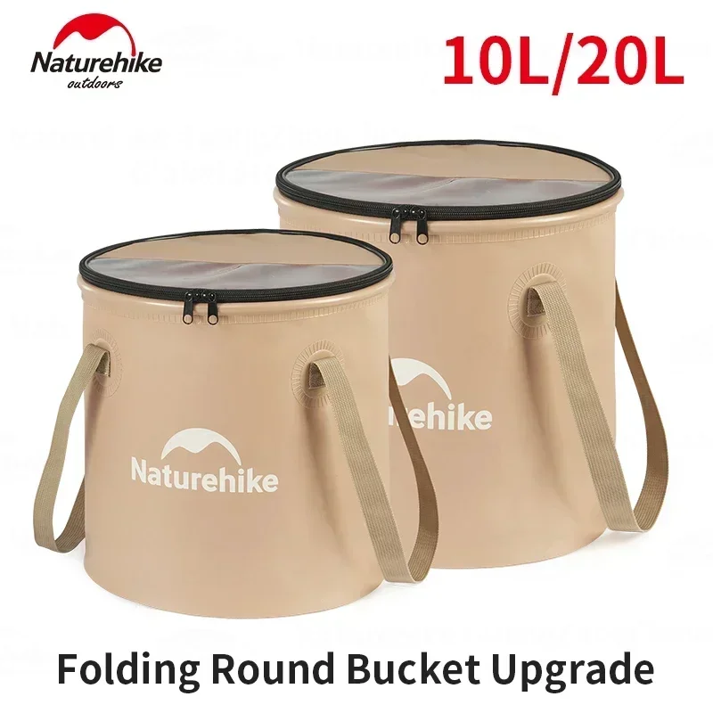 

Naturehike Camping Folding Round Water Bucket Upgrade With Lid 10L/20L Travel Water Bag Picnic Beach Fishing Storage Box New