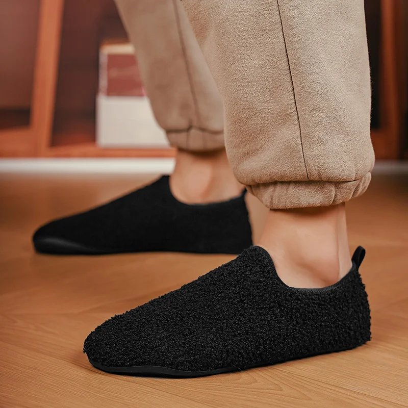 

MAEDEF Men's Warm Shoes Winter Slippers Thin Bottom Soft Comfortable Women's Shoes Men Loafers Cotton Slippers Men Casual Shoes