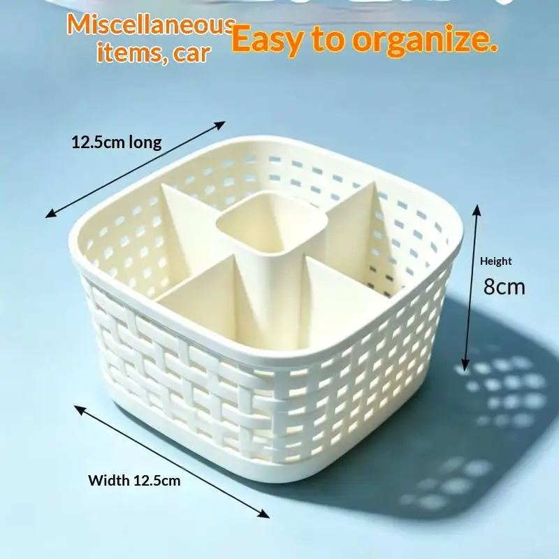 5-compartment Open-top Desktop Organizer,Cosmetics Storage Box,Five-compartment Pen Holder,Multi-functional Pencil Storage Box