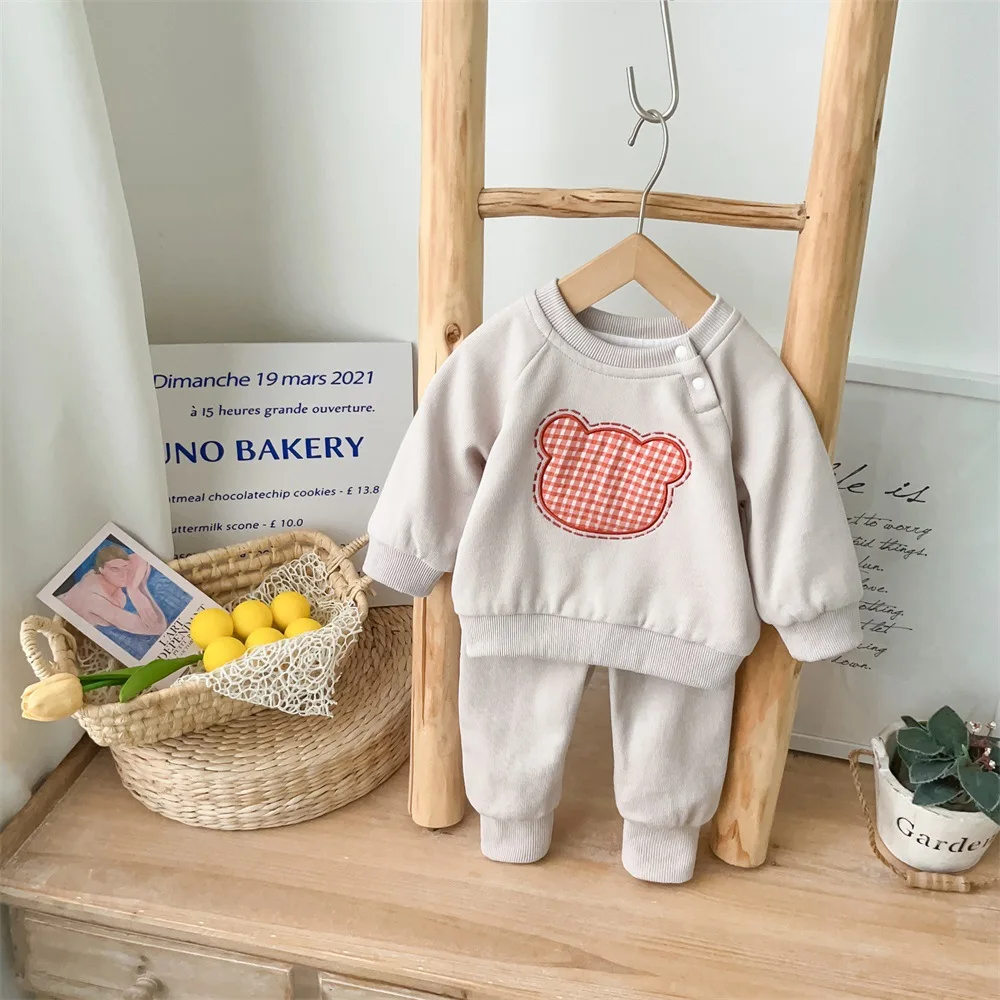 

Jenny&Dave Baby 2023 Autumn Two Piece Set Baby Clothing Nordic Cartoon Casual Sweater Pants Set Spring and Autumn Outwear for Ch