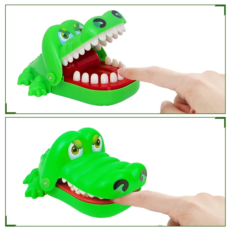 Brinquedos de dentes de crocodilo jacaré mordendo dedo dentista clássico jogos de família festa brincadeiras crianças sorte jogo brinquedo de descompressão