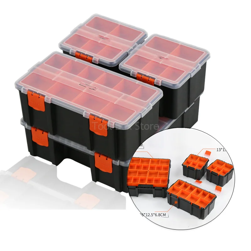 Screw Storage Box Plastic Toolbox Portable Parts Box Classification Component Box Tool Case Hardware Tool Organizer Boxes