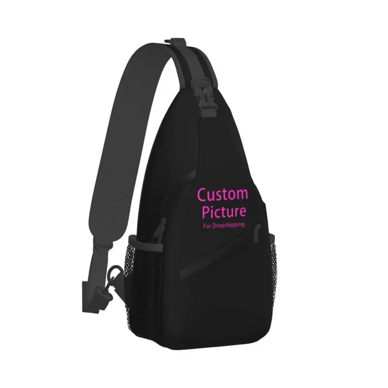 Custom Cool Personalized Photo Logo Sling Crossbody Backpack Men Customized DIY Print Shoulder Chest Bags for Travel Cycling