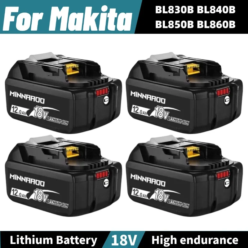 

【High-Capacity】18V 12Ah/8Ah Battery For Makita BL1850B BL1850 BL1860 BL1840 BL1830B BL1815 Replacement Lithium Battery