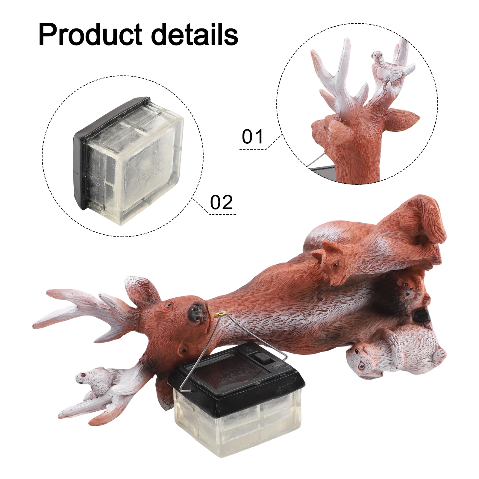 Energy Saving Solar Lights Home Decoration Solar Deer Ornament 20*10*8cm Festival Grease Snow Deer Decorations