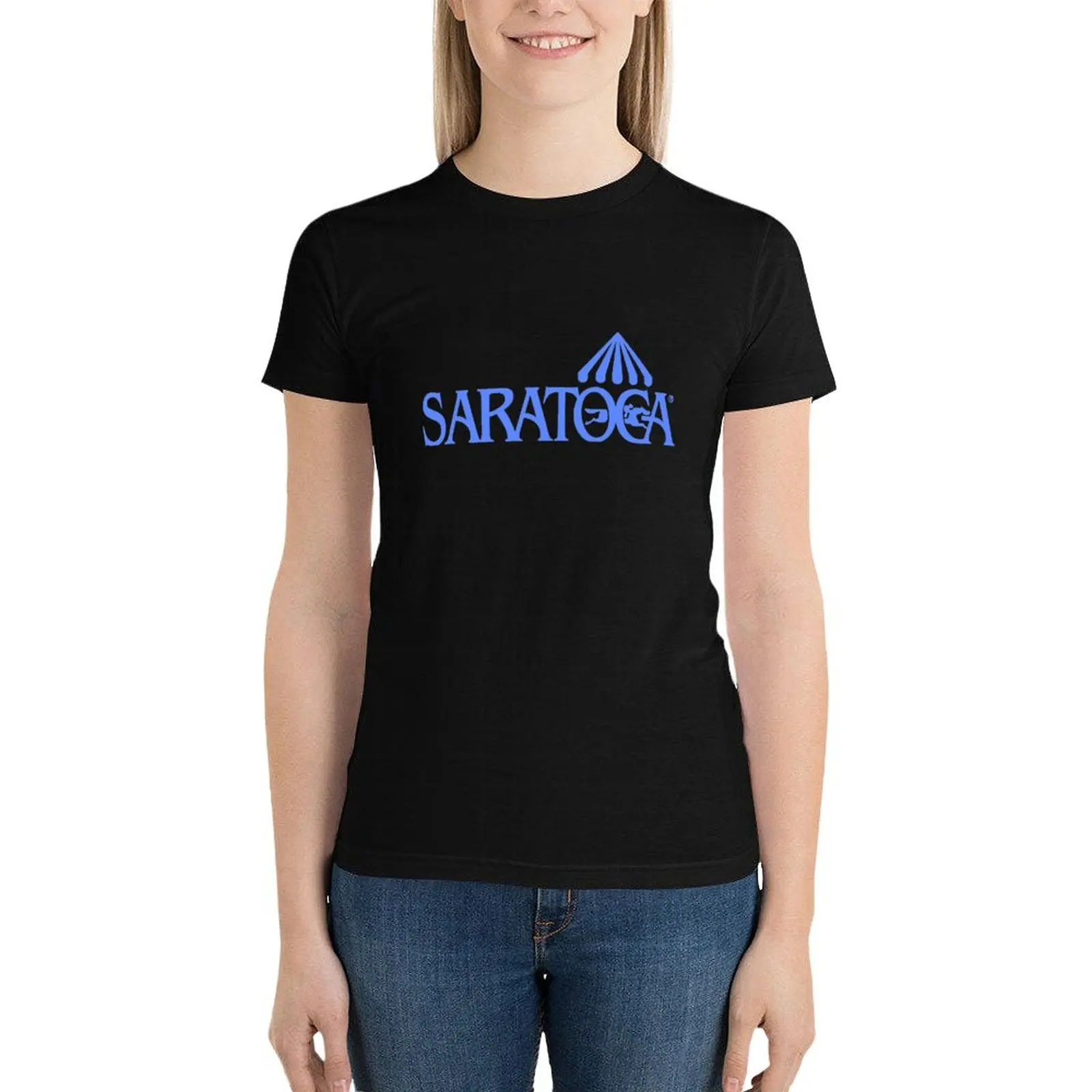 Saratoga Springs Race Track Blue T-Shirt funny kawaii clothes Blouse Womens graphic t shirts