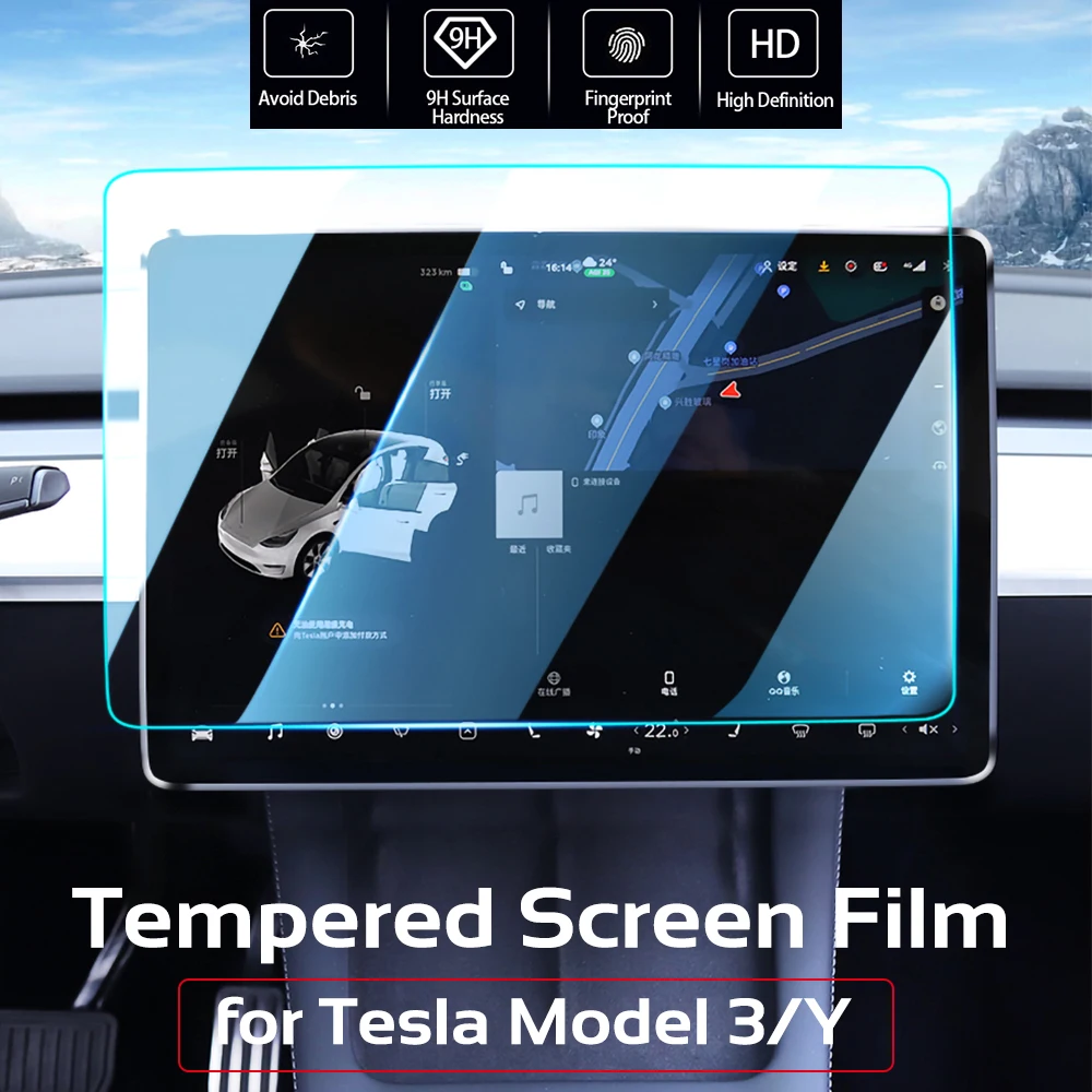

HD пленка для экрана из закаленного стекла Защитная пленка для модели 3 Y, водонепроницаемая, с защитой от царапин, сенсорный дисплей 15 дюймов, автомобильные аксессуары