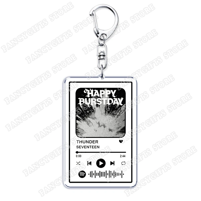 Hot Korean Kpop Band New Album Music Keychains for Women Accessories Bag HAPPY BURSTDAY Songs Code Keying Jewelry Fans Gifts