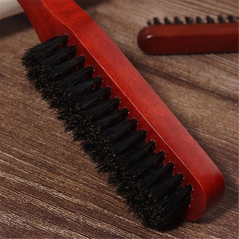 Y1UF Boar Bristles Hairbrush Multifunctional Hair Brush Beard Brush Beard Grooming Brush Slimline Comb for Woman and Man