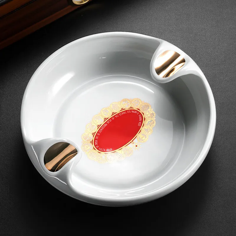 

Керамическая пепельница для сигар, 2 слота, круглая пепельница, индивидуальный дизайн, Модная европейская пепельница, домашние аксессуары для дорогих курения