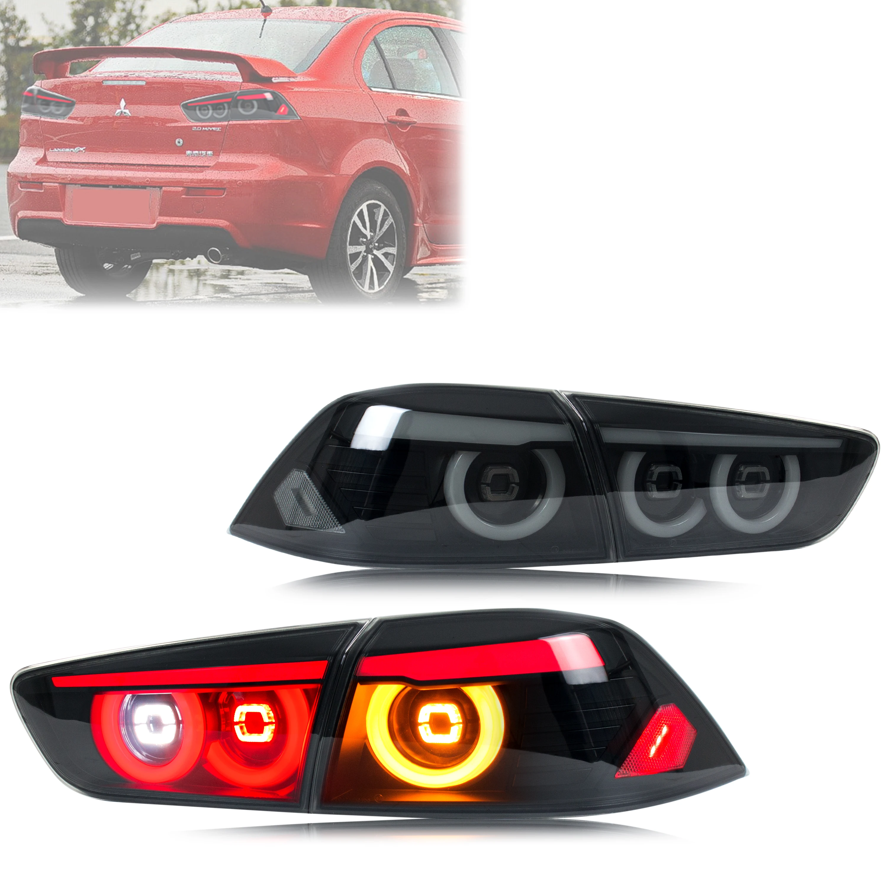 

LED Tail Lights for Mitsubishi Lancer 2008-2017 VIII EVO X Saloon Start-up Animation Sequential Signal Rear Lamps Assembly